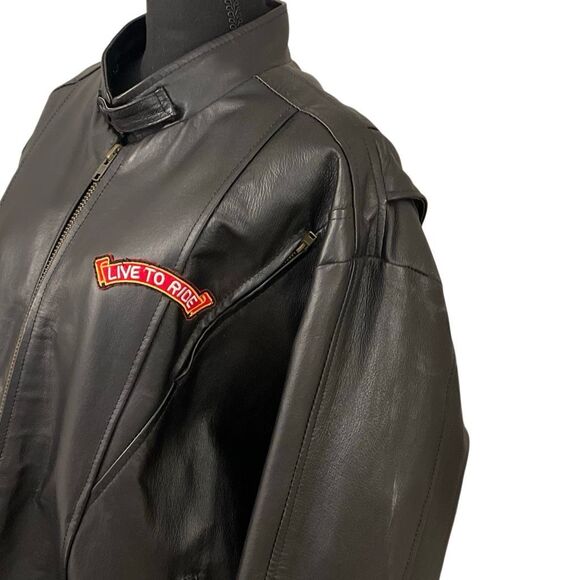 Diamond Plate Leather Women’s Motorcycle Jacket - Picture 6 of 15